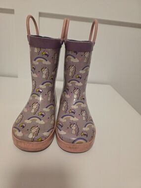 Kids Unicorn Rain Boots - Purple/Pink